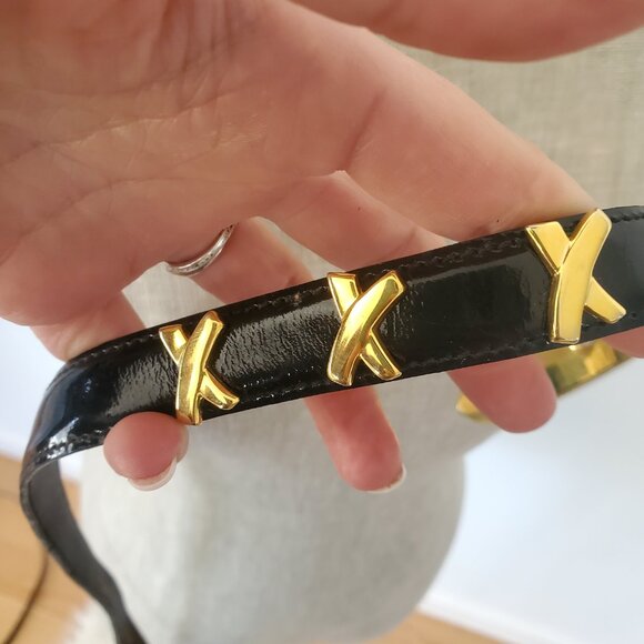 RARE Paloma Picasso XXX Gold Hardware Leather Vintage Belt 80s S fits: 26\